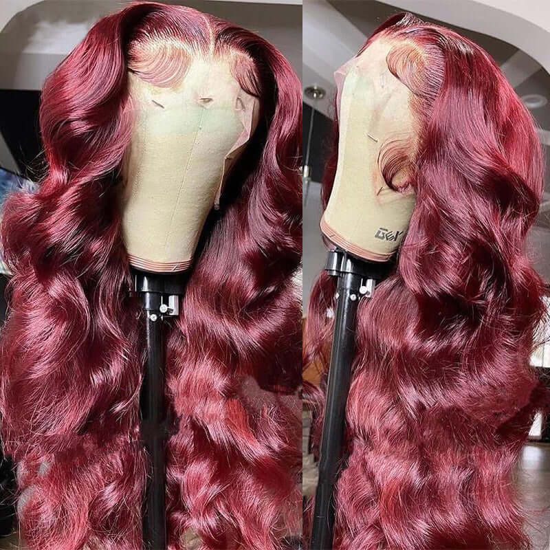 CLJHair Body Wave Lace Frontal Wig Human Hair with Baby Hair Color #99J