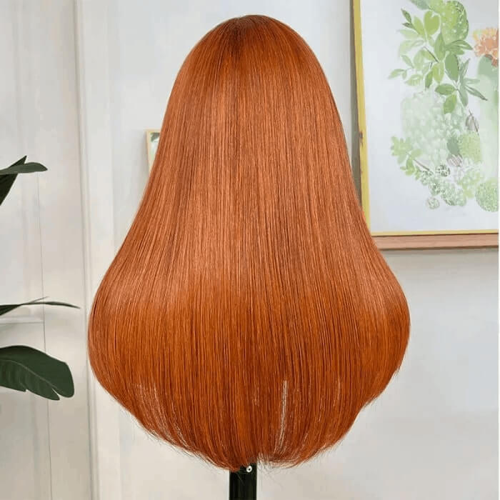 CLJHair Ginger Color Lace Front Wigs Straight Human Hair For Sale