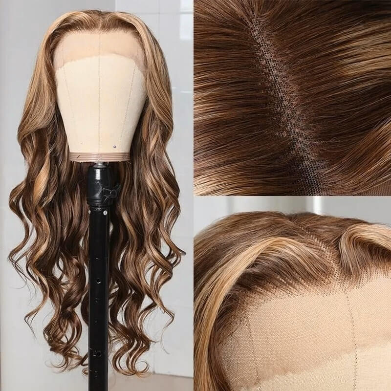 CLJHair Piano Human Hair wigs #4/27 Body Wave With 13x4 Lace Frontal