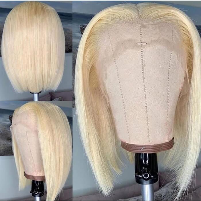 CLJHair 613 Bob Wig Short Blonde Virgin Human Hair 150% Density