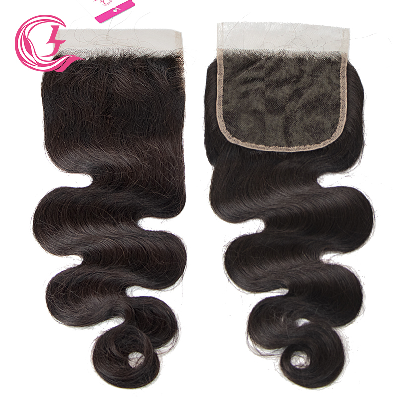 CLJHair 3 human hair body wave bundles with closure natural black