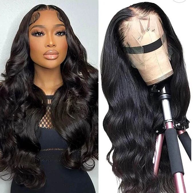 CLJHair 13x4 Transparent Lace Front Body Wave Black Human Hair Wig With 150% Density