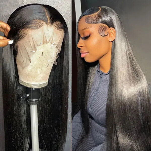 CLJHair free part straight 13x4 hd lace front wig human hair