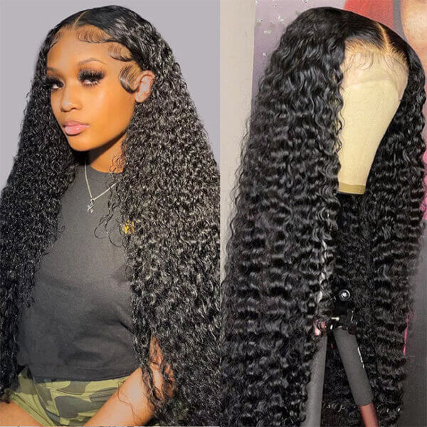 CLJHair jerry curl transparent lace front wig human hair store near me