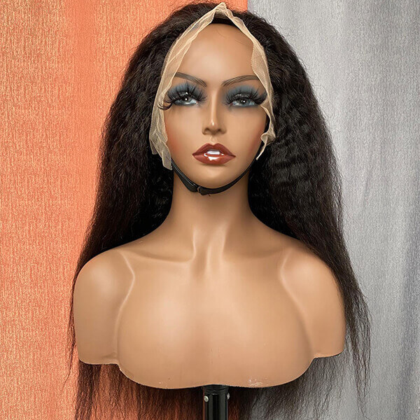 CLJHair kinky straight hair 150 density 13x4 lace front wig meaning