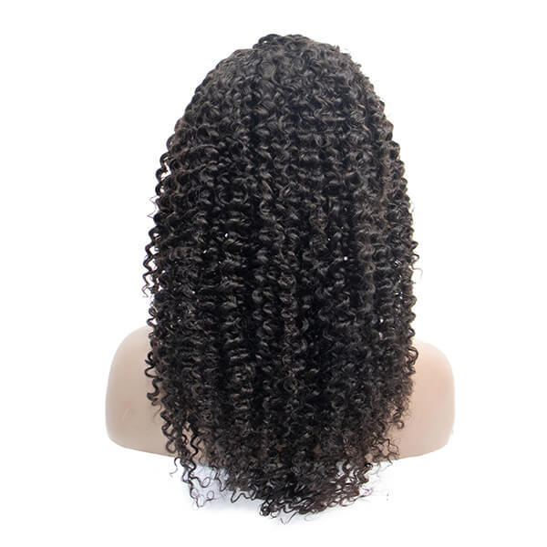 CLJHair black natural 180 density curly wig 13x4 transparent