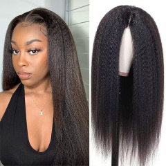 CLJHair affordable free part 13x6 kinky straight transparent lace wig