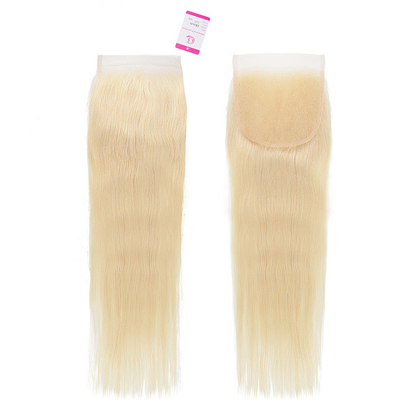 Cljhair 613 Blonde Straight 5X5 Transparent Lace Closure Free Part 100% Virgin Human Hair