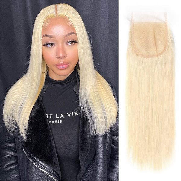 Cljhair Blonde Straight 613 4X4 Hd Lace Closure 100% Human Hair