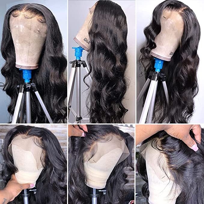 CLJHair Body Wave 13x4 Transparent Lace Front Human Hair Wigs Pre Plucked with Baby Hair 150% Density