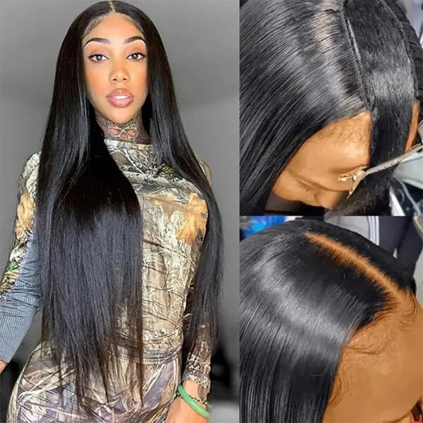 CLJHair best glueless u part straight human hair wigs for women