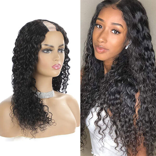 CLJHair best natural hair water wave glueless upart wigs online near me