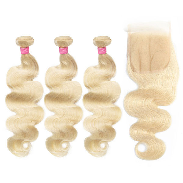 Cljhair 4X4 Hd/Transparent Lace Closure With 3 Bundles Body Wave Hair