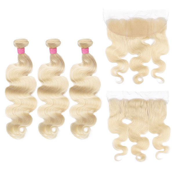 Cljhair High Quality Body Wave Virgin Hair 3 Bundles With 13X4 Hd/Transparent Lace Frontal
