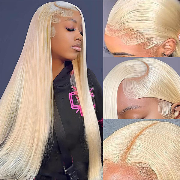 CLJHair blonde straight human hair full lace wigs with baby hair