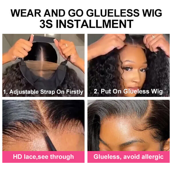 CLJHair deep wave glueless 4x4 hd lace closure wigs near me