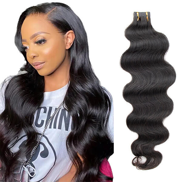 CLJHair body wave tape in hair extensions 100 virgin human hair