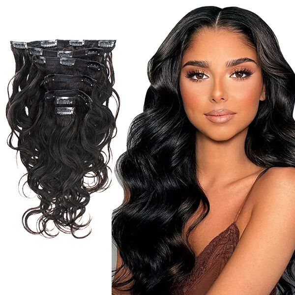 CLJHair cheap body wave hairstyles with clip in hair extensions