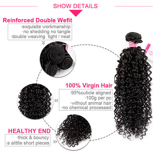 CLJHair virgin brazilian curly hair 4 bundles deals for black women