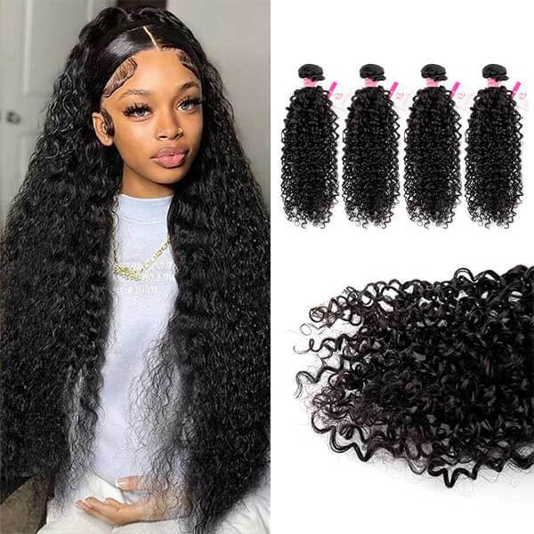 CLJHair virgin brazilian curly hair 4 bundles deals for black women