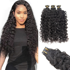 CLJHair best water wave tape in hair extensions real hair off black