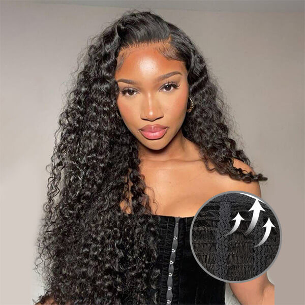 CLJHair human hair deep wave breathable cap wigs for african american