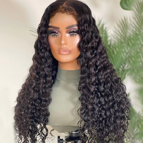 CLJHair 4c edges 5x5 hd lace melted hairline wigs deep wave hairstyle