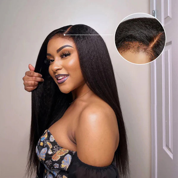 CLJHair 4c edges 5x5 hd lace kinky straight wig for sale
