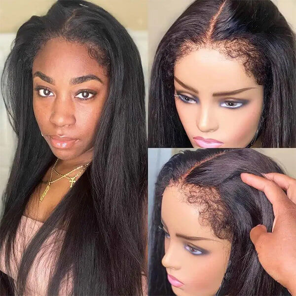 CLJHair 4c edges straight 5x5 hd lace wig human hair