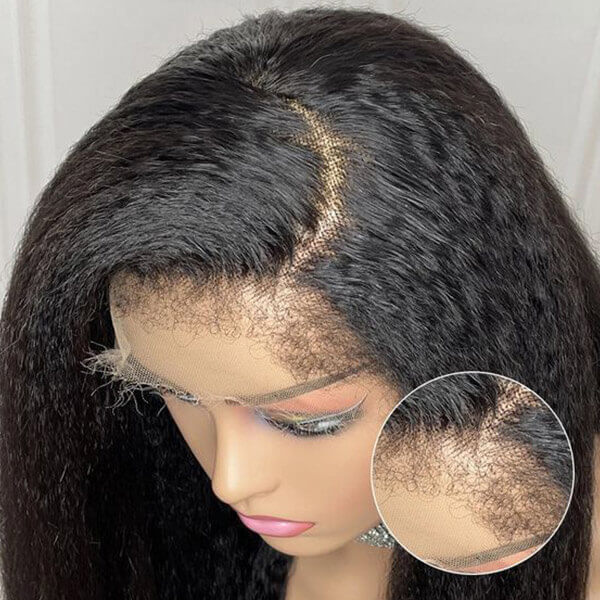 CLJHair 4c edges 5x5 hd lace kinky straight wig for sale