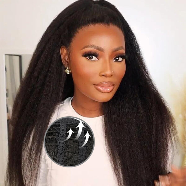 CLJHair affordable kinky straight breathable cap 13X4 HD lace wig