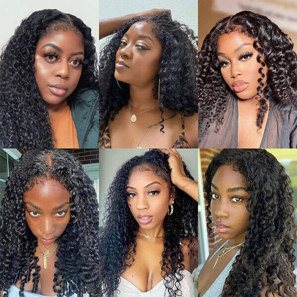 CLJHair 4C edges water wave human hair 13x4 hd lace front wig