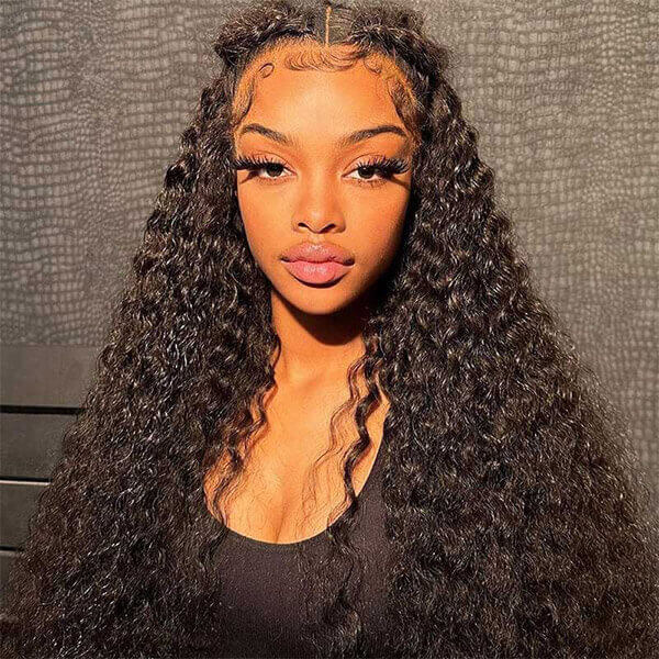 CLJHair 4C edges water wave human hair 13x4 hd lace front wig