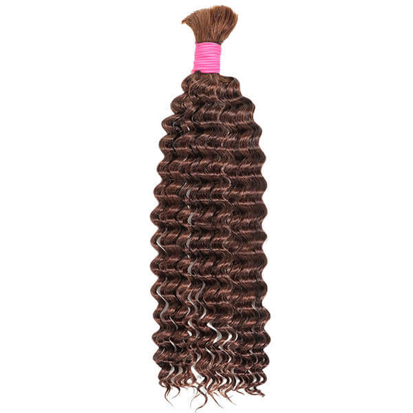 CLJHair 100% human hair extensions bulk color #4 deep wave
