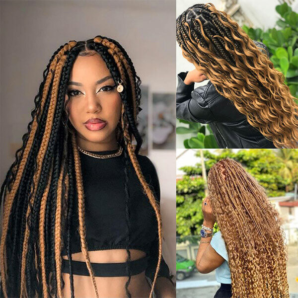 CLJHair brazilian #27 honey blonde deep wave hair extensions bulk