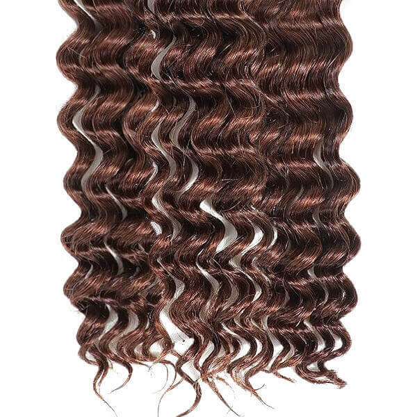 CLJHair 100% human hair extensions bulk color #4 deep wave