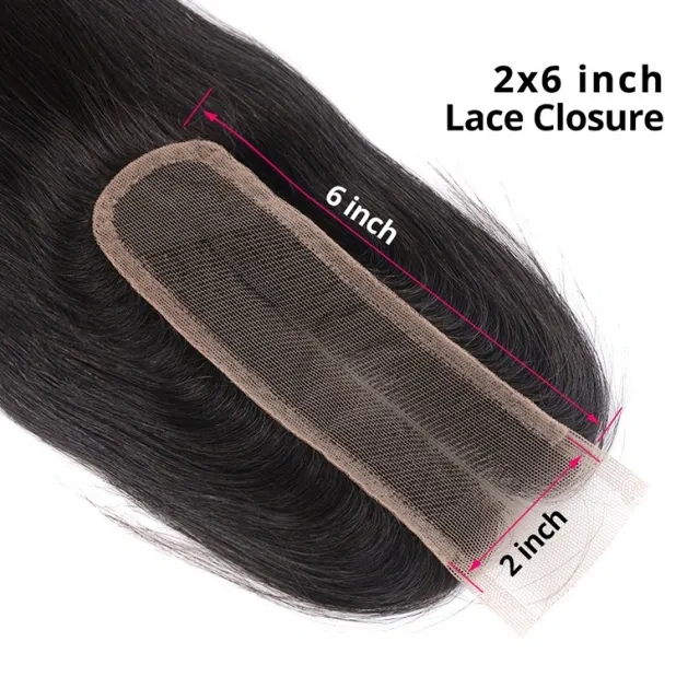 Cljhair 2x6 Closure+ 3PCS Hair Bundles 3 PCS With 2*6 Lace Closure And Straight Hair