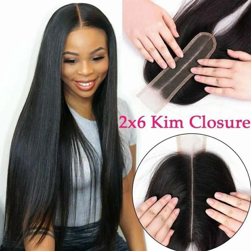 Cljhair 2x6 Straight Kim K HD Lace Closure Virgin Human Hair Natural Color