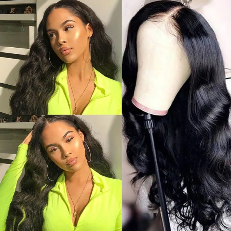 【Middle Deep Part】Cljhair 2x6 Kim K Transparent lace Closure Body Wave Wig 200%/250% Density Affordable Price Natural