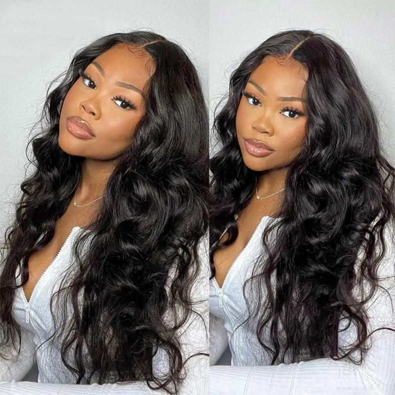 【Middle Deep Part】Cljhair 2x6 Kim K Transparent lace Closure Body Wave Wig 200%/250% Density Affordable Price Natural
