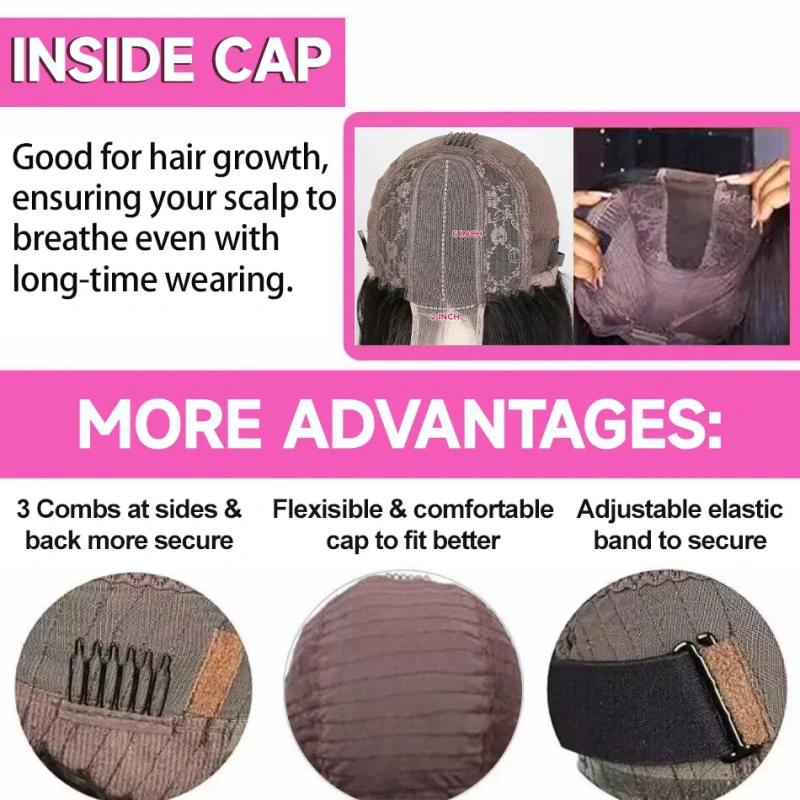 【Middle Deep Part】cljhair 2x6 Kim K transparent lace Closure Deep Wave Wig 200%/250% Density Natural Affordable Price