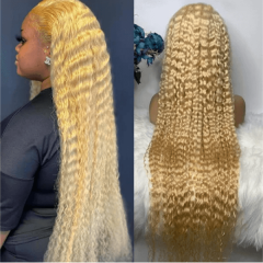 【Middle Deep Part】Cljhair 2x6 Kim K Transparent lace Closure #613 Blonde Deepwave Wig 200%/250% Density Affordable Price Natural