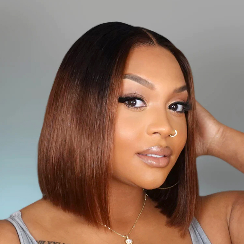 4x4 Transparent Closure Lace Bob Straight Wigs 1b/4 Color Bobo | CLJHAIR