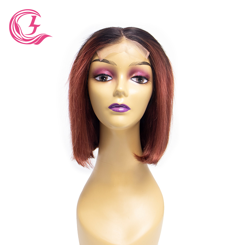 4x4 Transparent Closure Lace Bob Straight Wigs 1b/33 Color Bobo | CLJHAIR