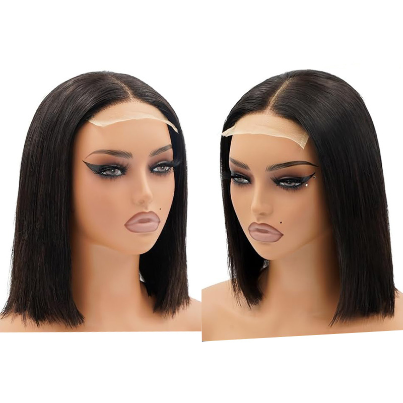 4x4 Transparent Closure Lace Straight #1B Natural Bob Wigs Bobo | CLJHAIR