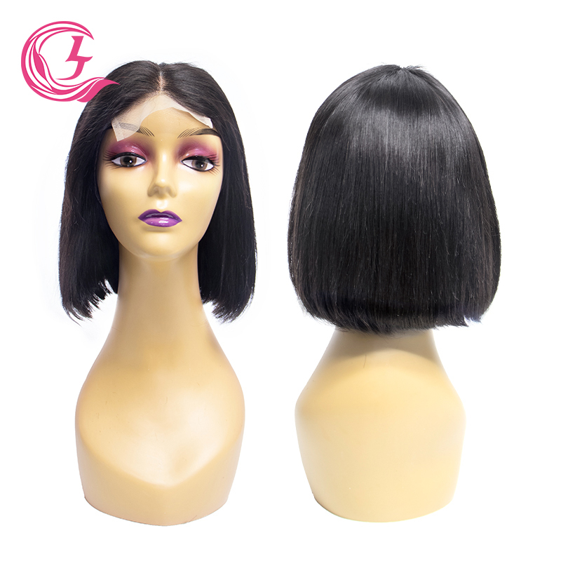 4x4 Transparent Closure Lace Straight #1B Natural Bob Wigs Bobo | CLJHAIR