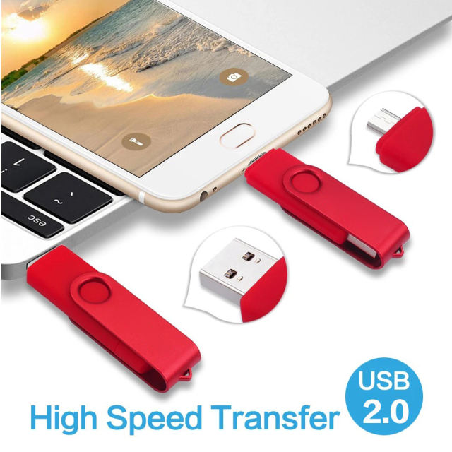 Two-in-One 8GB 64GB 32GB 16GB 128GB 256GB USB 2.0 OTG USB Flash Drive Pendrive