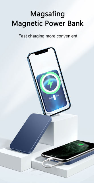 Led Digitial Display Wireless Fast Charging Magsafing Magnetic Power Bank