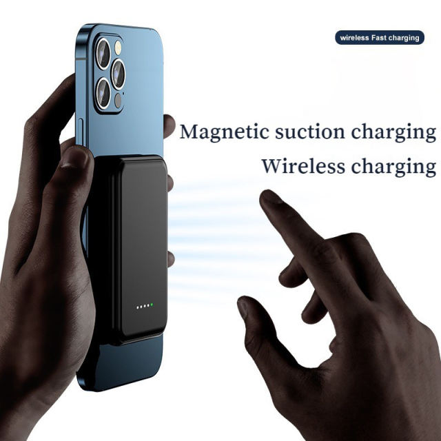Mini 5000mAh Magnetic Power Bank Portable High Capacity Charger Wireless Fast Charging External Battery Pack for iPhone Android
