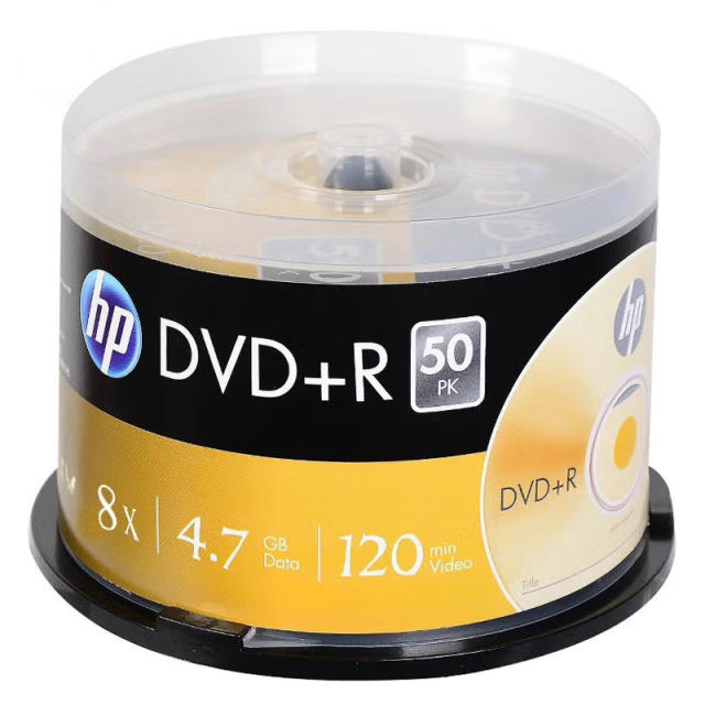 HP DVD-R 4.7GB Recordable Blank Digital Versatile Disc Shrink Wrap 16x Speed